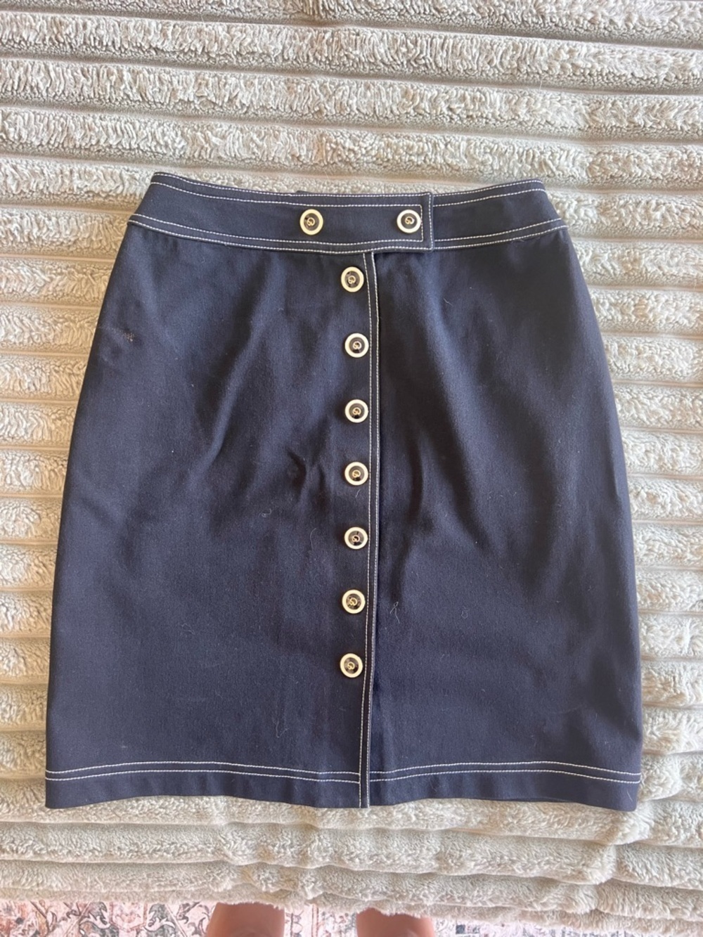 Vintage St. John Sport by Marie Gray Black High Waist Skirt- Gold Hardware- US2
